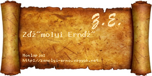 Zámolyi Ernő névjegykártya