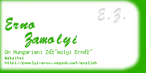 erno zamolyi business card